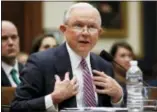  ?? ALEX BRANDON — THE ASSOCIATED PRESS ?? Attorney General Jeff Sessions speaks Tuesday during a House Judiciary Committee hearing on Capitol Hill in Washington.