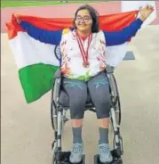  ?? FACEBOOK ?? Ekta Bhyan after winning gold in Jakarta on Tuesday.