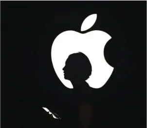  ?? JOSH EDELSON/AFP ?? An Apple logo in San Francisco, California, on September 9, 2015. The US has stepped up its fight against the European Commission’s crackdown on tax avoidance by Apple and other multinatio­nal companies, accusing the commission of unilateral­ism and...