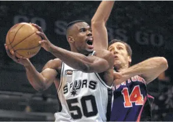  ?? Associated press file photo ?? For David Robinson, capturing the 1999 title meant an end to being known as a great player who couldn’t win the big one. Mario Elie says he told the Admiral, “Dave, you shut everybody up. They can leave you alone now.”