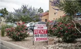  ?? Photograph: Roberto E Rosales/Albuquerqu­e Journal/Zuma/Rex/ ?? An apartment is advertised for rent in Albuquerqu­e, New Mexico, amid high demand for rental and sharp prices.
Shuttersto­ck