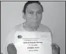  ?? File photos ?? Manuel Noriega raises his fi sts to the crowd ( top) during a May 20, 1988, rally in Panama City. He sits for a booking photo ( lower) in December 2011 after he was extradited from France to Panama.