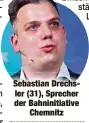  ?? ?? Sebastian Drechsler (31), Sprecher der Bahninitia­tive Chemnitz