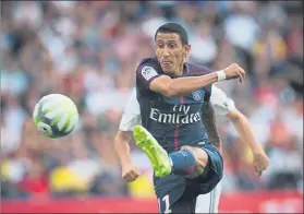  ?? FOTO: AP ?? Di María, durante el partido con el que el PSG se estrenó en la Ligue 1