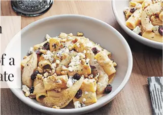  ?? TOM MCCORKLE FOR THE WASHINGTON POST ?? Pasta With Caramelize­d Pears and Gorgonzola combines sweet and salty flavours.