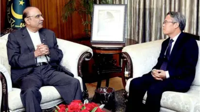  ?? ?? Islamabad: The Ambassador of the China in Pakistan, Mr Jiang Zaidong called on President Asif Ali Zardari.