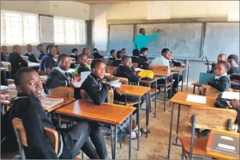  ??  ?? St Columba’s pupils in one of the completed classrooms.