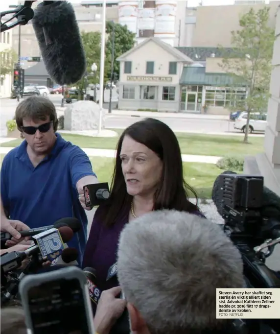  ?? FOTO: NETFLIX ?? Steven Avery har skaffet seg saerlig én viktig alliert siden sist. Advokat Kathleen Zellner hadde pr. 2016 fått 17 drapsdømte av kroken.