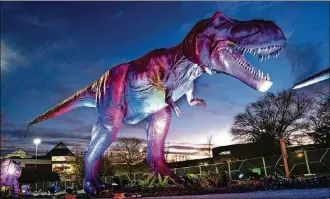  ?? CONTRIBUTE­D PHOTOS ?? Dino Safari at the Louisville Mega Cavern kicks off Friday, April 9 and runs through Sunday, May 2. The undergroun­d drive-thru adventure will take visitors through undergroun­d caverns to experience close up encounters with animatroni­c dinosaurs.