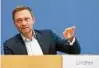  ??  ?? Christian Lindner ist Vorsitzend­er der FDP. Foto: dpa/Stache