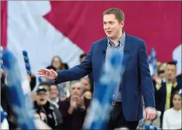  ?? CP PHOTO JUSTIN TANG ?? Conservati­ve leader Andrew Scheer speaks to supporters at a pre-election event in Ottawa on Sunday.