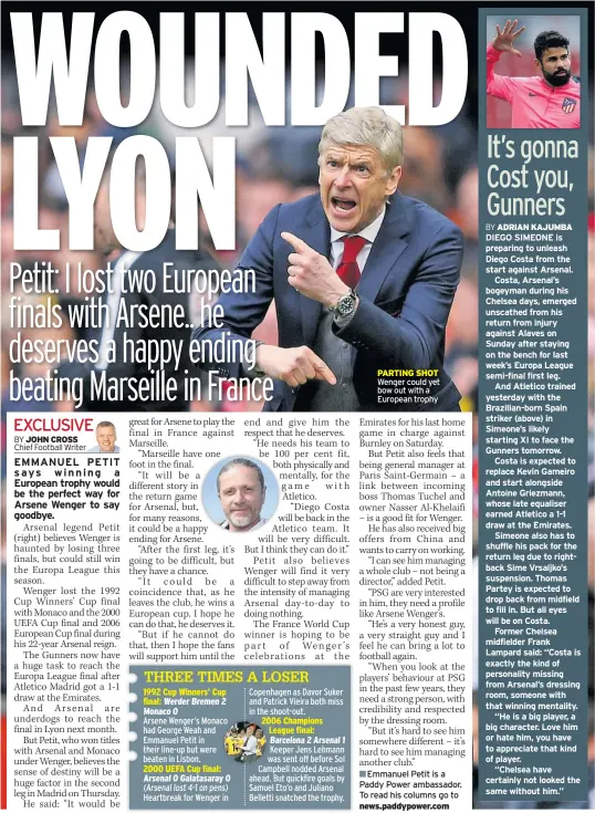  ??  ?? PARTING SHOT Wenger could yet bow out with a European trophy