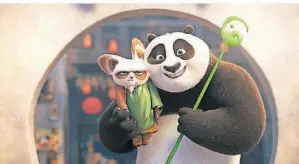  ?? FOTO: DREAMWORKS ANIMATION/UNIVERSAL PICTURES VIA AP ?? Panda Po mit seinem Meister Shifu.