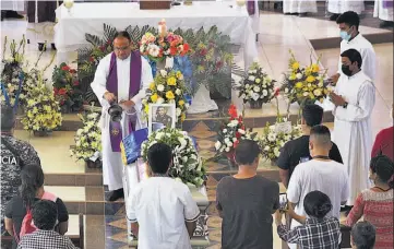  ?? ?? En santuario del Santo Niño de Atocha de Coatepeque realizaron misa al inspector Velásquez.