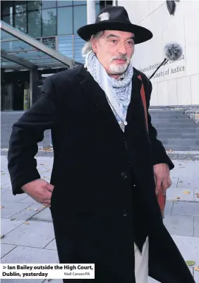  ?? Niall Carson/PA ?? Ian Bailey outside the High Court, Dublin, yesterday