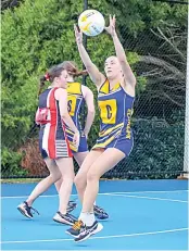  ?? ?? Right: Alana Rippon drives into the goal circle against Nyora in A grade on Saturday. Ellinbank won 65-25.