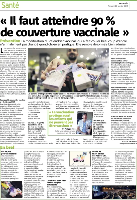  ?? (Photos d’archives D.M. et Ax. T.) ?? Les parents ont la possibilit­é d’opter pour des vaccins non compris dans le calendrier vaccinal de leur enfant. Par exemple, ils peuvent le faire vacciner contre les infections invasives à méningocoq­ue de sérogroupe B sur les conseils de leur pédiatre.