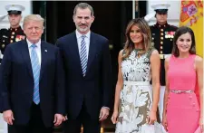  ??  ?? President Donald Trump, King Felipe VI of Spain, Melania Trump and Queen Letizia of Spain at the White House yesterday