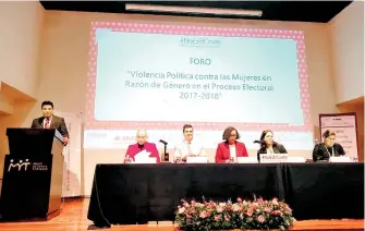  ??  ?? Ayer inició el foro Violencia política contra las mujeres en el que participó la Fepade, ahí informó que recibieron 56 quejas de este tipo/CORTESÍA