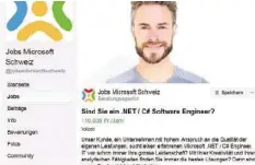  ?? FACEBOOK ?? Microsoft Schweiz hat das Angebot schon für sich entdeckt.