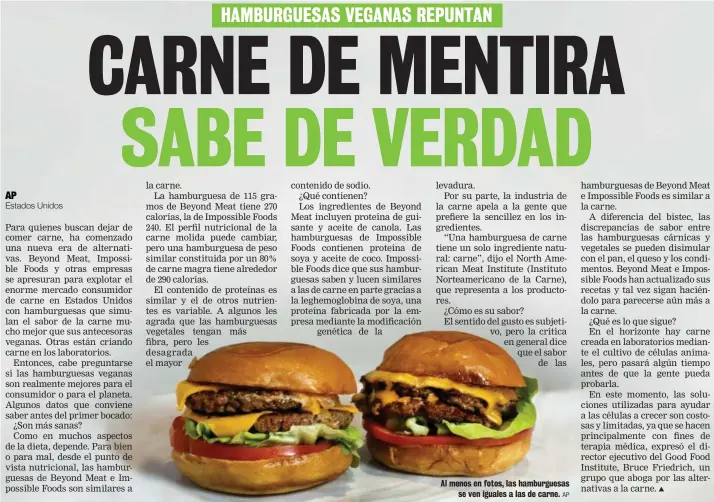 Hamburguesas veganas que saben a carne