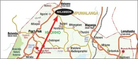  ?? ?? Maps showing where Nhlambeni is located.