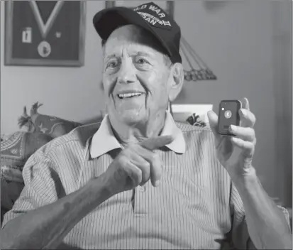  ??  ?? WWII HERO GETS TO STAY AT HOME: Pete Shaw has always been sharp as a tack, but when the minor falls, shuffling steps and difficulty with everyday tasks started, sending Pete to a nursing home nearly became a reality. But that all changed, and Pete dodged the nursing home when his daughter-in-law found this number (1-800-848-9092 EXT: FHHW264) and got him a tiny new medical alert device that instantly connects him to help whenever and wherever he needs it with no monthly bills ever.