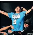 ?? FOTO: CEZARO DE LUCA/DPA ?? Diego Maradona bei der WM 2018.