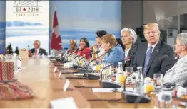  ?? Cole Burston / Bloomberg ?? President Donald Trump attends the Group of Seven Gender Equality Advisory Council Breakfast.