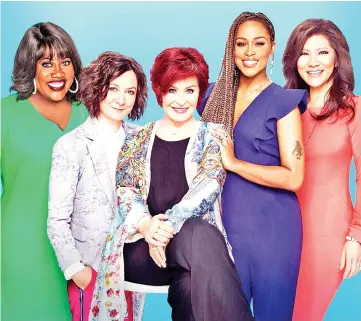  ??  ?? Co-hosts of ‘The Talk’, Sheryl Underwood (from left), Sara Gilbert, Sharon Osbourne, Eve and Chen. — Courtesy of CBS