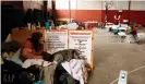  ?? Fred Greaves/Reuters ?? Jack Romero shares her cot with her dog Rascal at a Dixie fire evacuation center run by the Red Cross in Quincy. Photograph: