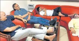  ?? HT PHOTO ?? AAP leaders inside the LG’s office in New Delhi on Monday night.