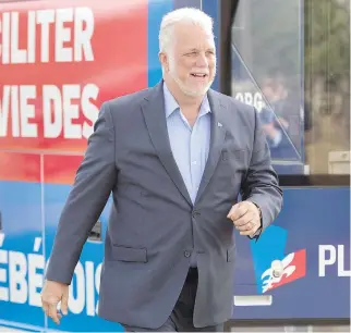  ?? JACQUES BOISSINOT/THE CANADIAN PRESS ?? Liberal Leader Philippe Couillard said Monday that reducing immigratio­n is an anti-economic measure that will limit the long-term developmen­t of Quebec.