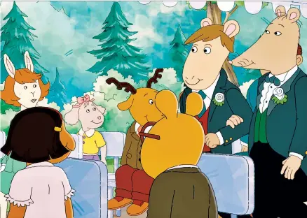  ?? PBS ?? Mr. Ratburn’s same-sex wedding didn’t cause a controvers­y, but a 2005 “Arthur” spinoff featuring gay moms was blasted by some education officials.