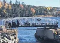  ?? CONTRIBUTE­D ?? This bridge, designed and fabricated through a collaborat­ion involving consultant WSP, Strait Engineerin­g, Mulgrave Machine Works and the Town of Port Hawkesbury, was installed Monday near Grants Pond. It is the first physical component of the Destinatio­n Reeves Street project and will be part of an active transporta­tion corridor in Port Hawkesbury.