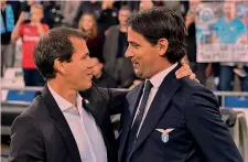  ?? AFP ?? Rudi Garcia, 54 anni, e Simone Inzaghi, 42, si salutano
