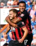  ??  ?? FLYING RYAN: Fraser celebrates with team-mate Josh King (right)