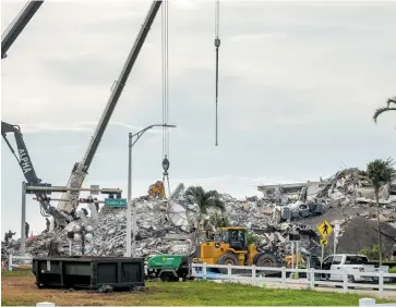  ?? EFE ?? Sitio donde se encontraba el edificio Champlain Towers en Surfside (Miami).