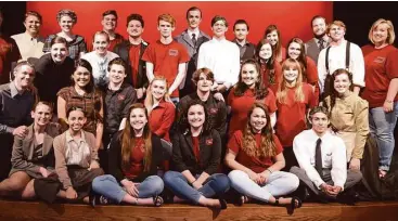  ?? Sandra Peck ?? Students who participat­ed in Atascocita High School’s production of scenes from “The Angelina Project” are shown in a group shot. The production won honors at the Region II meet on April 22.