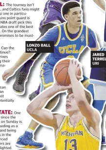  ??  ?? LONZO BALL UCLA JARED TERRELL URI