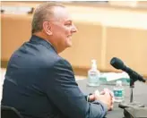  ?? STEPHEN M. DOWELL PHOTOS/ORLANDO SENTINEL ?? Peter Licata, above, and Maria Vazquez, right, both finalists for Orange County superinten­dent of schools, are interviewe­d at the OCPS board chambers on Tuesday.