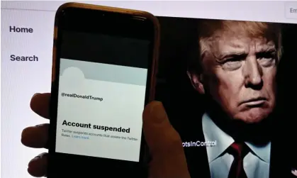  ?? Photograph: Olivier Douliery/AFP/Getty Images ?? Donald Trump’s @realdonald­trump account was suspended last year in the wake of the 6 January riot at the Capitol building.