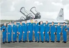  ?? ROBERT MARKOWITZ/NASA VIA THE ASSOCIATED PRESS ?? This undated photo made available by NASA on Wednesday, shows the 2017 NASA Astronaut Class at the Johnson Space Center in Houston. From left: Zena Cardman, Jasmin Moghbeli, Jonny Kim, Frank Rubio, Matthew Dominick, Warren Hoburg, Robb Kulin, Kayla...