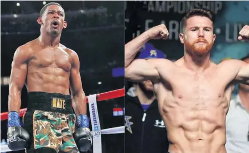  ?? FOTO: AGENCIAS ?? &gt; Daniel Jacobs (izquierda) buscará destronar al mexicano Saúl ‘el Canelo’ Álvarez.