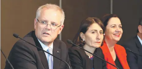  ??  ?? Our nation’s leaders, including Prime Minister Scott Morrison, Premier of NSW Gladys Berejiklia­n and Queensland Premier Annastacia Palaszczuk, have been unable to find an accord on border closure. Picture: AAP Image