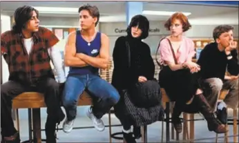  ?? The Criterion Collection ?? Students in detention in “The Breakfast Club.” From left: Judd Nelson, Emilio Estevez, Ally Sheedy, Molly Ringwald and Anthony Michael Hall.