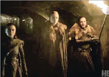  ?? YOUTUBE ?? Arya, Sansa y Jon Snow, en una imagen del último vídeo promociona­l de la serie de HBO