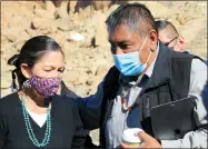  ?? USAN MONTOYA BRYAN/ASSOCIATED PRESS ?? U.S. Interior Secretary Deb Haaland meets with tribal governors following a celebratio­n at Chaco Culture National Historical Park in northweste­rn New Mexico on Nov. 22, 2021. Secretary Haaland vowed on her first day on the job to ensure Native American tribes have opportunit­ies to speak with her and the agencies she oversees. Native American and Alaska Native groups are seeing change under Haaland but some remain frustrated with the pace of action.