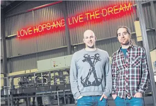  ??  ?? BrewDog co-founders James Watt and Martin Dickie export their beer all over the world.