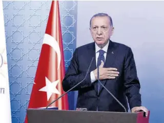  ?? ?? Recep Tayyip Erdogan, durante un acto de su partido, AKP, el pasado miércoles en Ankara.